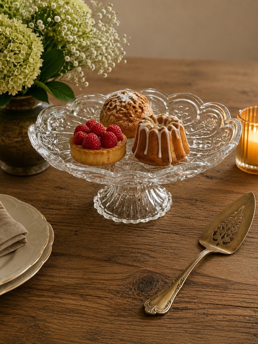 SALE! Studio Crystal "Cassandra" Collection Footed Cake Stand